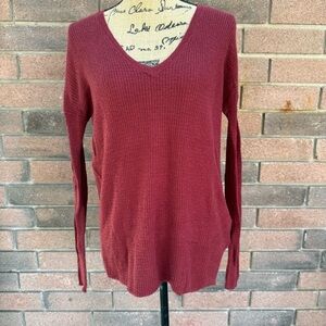 Soft Joie Deep Red Knit Long Sleeve Top Size Medium